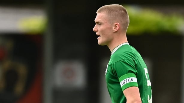13 October 2021; Cathal Heffernan of Republic of Ireland reacts after his side concede their first goal during the UEFA U17 Championship Qualifying Round Group 5 match between Republic of Ireland and Poland at Turner's Cross in Cork. Photo by Eóin Noonan/Sportsfile 
