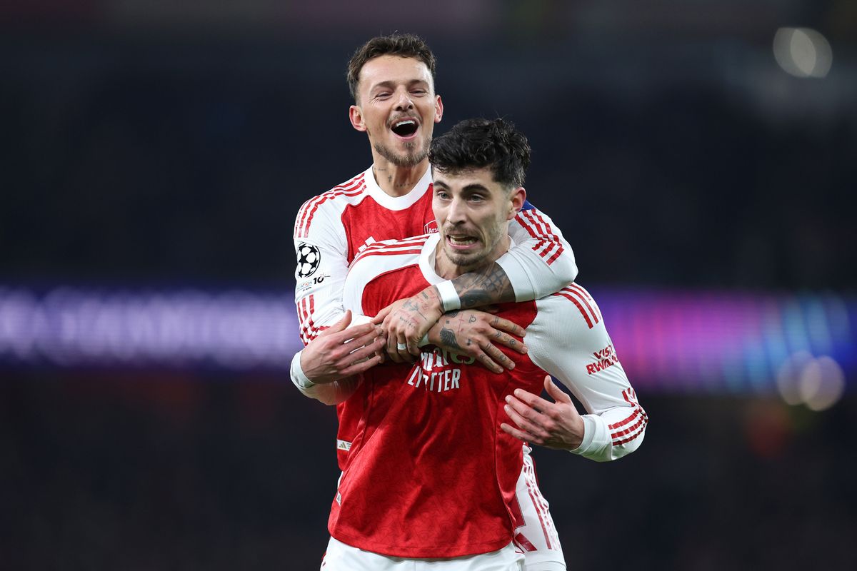Ben White and Kai Havertz during an Arsenal game