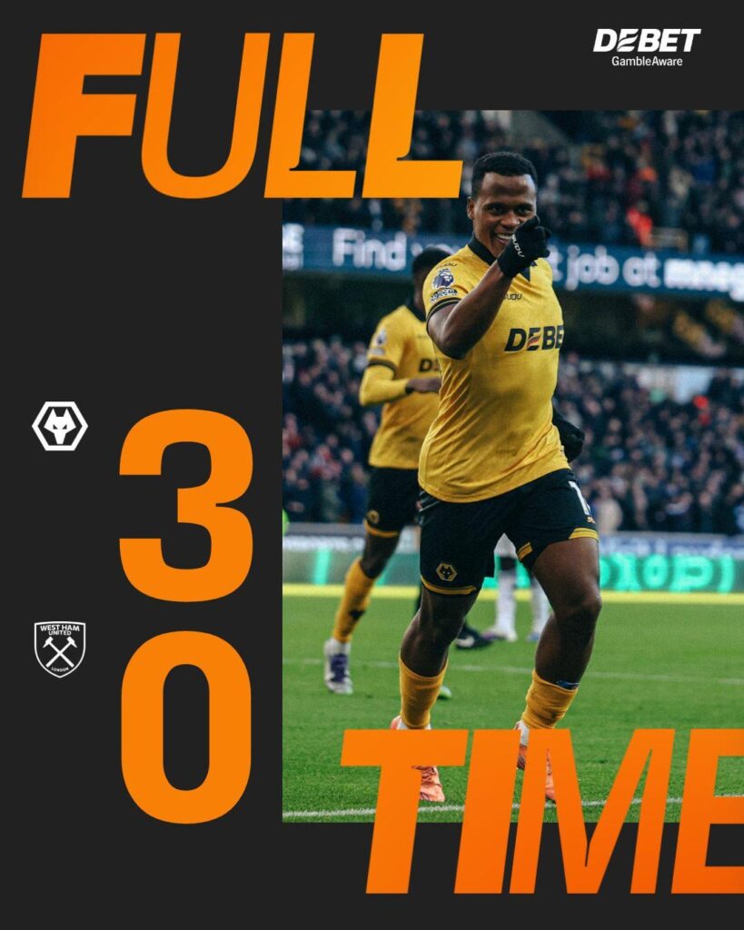 Post Match Thread. Wolves 3 - 0 West Ham