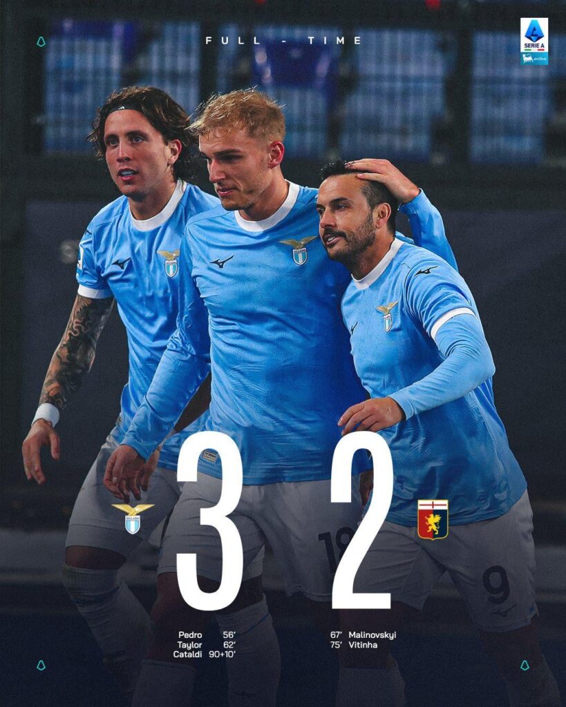Full Time: Lazio 3-2 Genoa