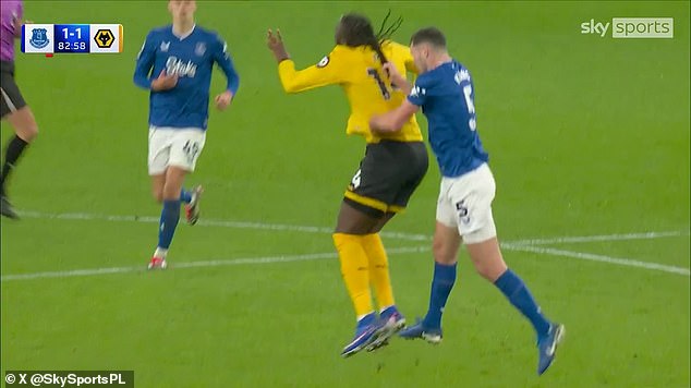 Michael Keane, who opened the scoring for the Toffees, was sent off after a VAR review