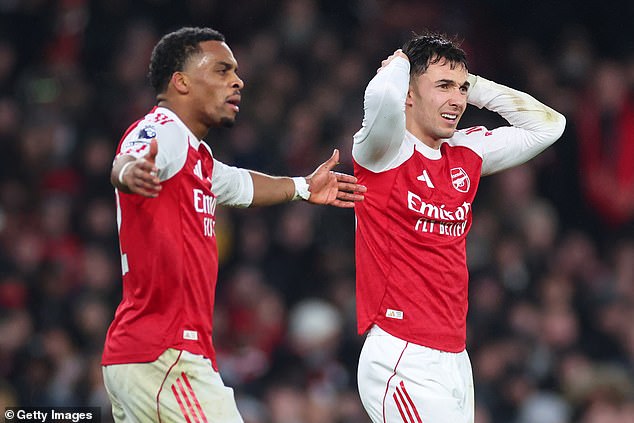 Arsenal missed the chance to go eight points clear of Manchester City and Aston Villa