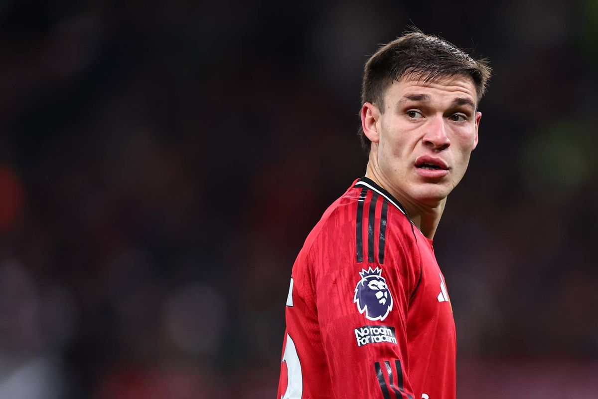 Manuel Ugarte during the Premier League match between Manchester United and Newcastle United at Old Trafford.