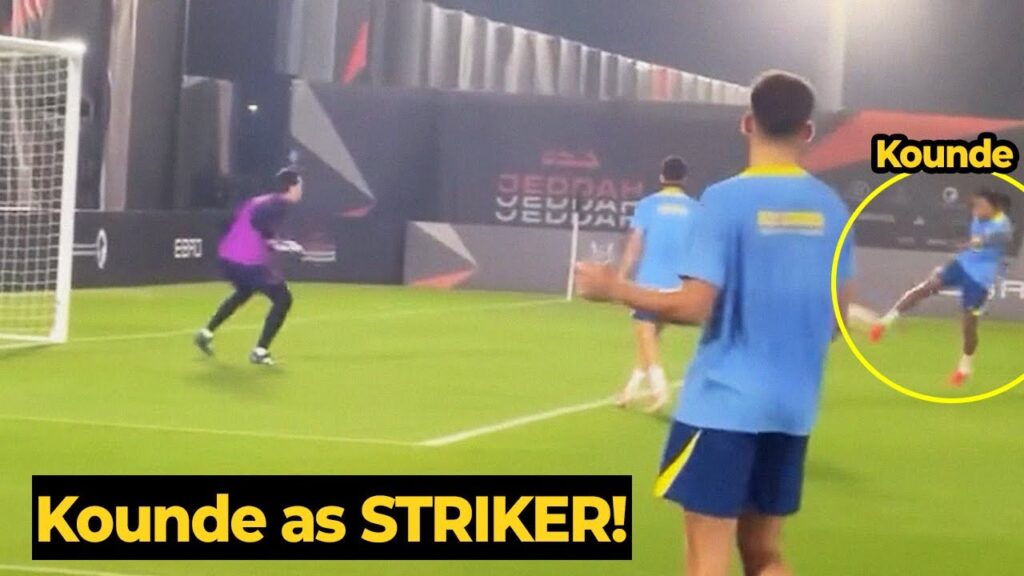 Jules Kounde training as a STRIKER ahead of the Supercopa de España vs Athletic Bilbao