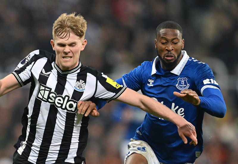 Club Deem Swoop For Everton Star ‘Unfeasible’ Everton striker Beto battles Newcastle United's Lewis Hall for the ball