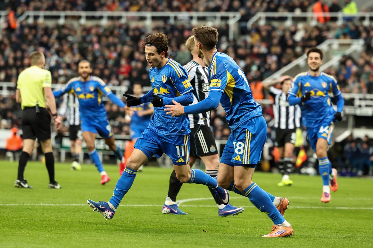 Brenden Aaronson celebrates