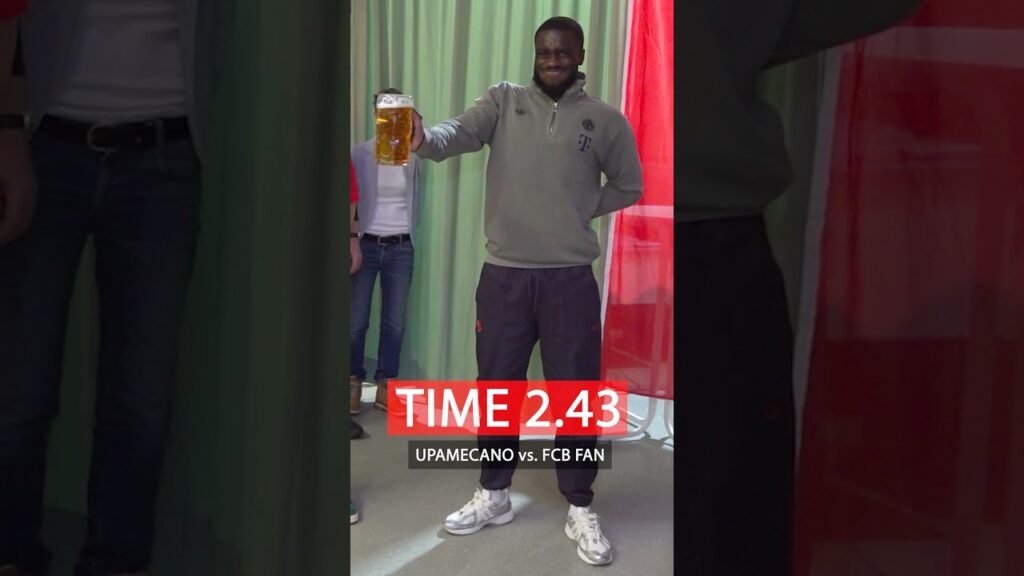Dayot Upamecano verliert beim Maßkrugstemmen gegen einen Fan ⚽️🍺 #videobeweis #fußball #fcbayern