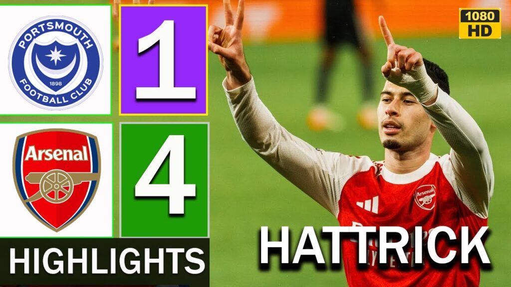 Arsenal vs Portsmouth 4-1 All Goals & Highlights 2026 Gabriel Martinelli Hattrick