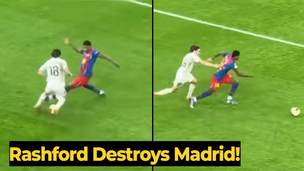 Marcus Rashford CRAZY DUELS with Alvaro Carreras in Supercopa final Barcelona vs Real Madrid
