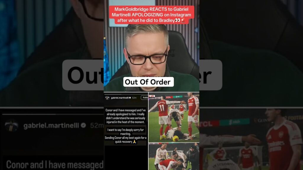 Mark Goldbridge Reacts to Martinelli Pushing Injured Conor Bradley 😳 Arsenal vs Liverpool