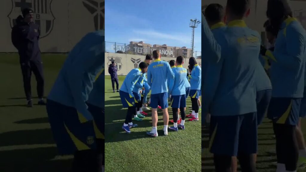 Barcelona squad welcome back João Cancelo 😆 (via fcbarcelona/IG)