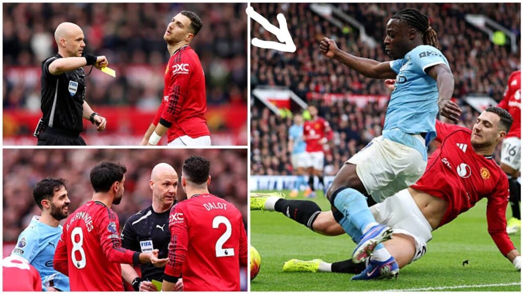 Diogo Dalot escapes red card challange on Jeremy Doku VAR controversy Man Utd vs Man City Diogo Dalot escapes red card challange on Jeremy Doku VAR controversy Man Utd vs Man City