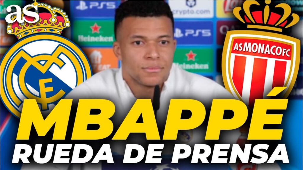 KYLIAN MBAPPÉ, IMPRESIONANTE RUEDA PRENSA completa REAL MADRID - MÓNACO hoy: PITADA, VINICIUS...