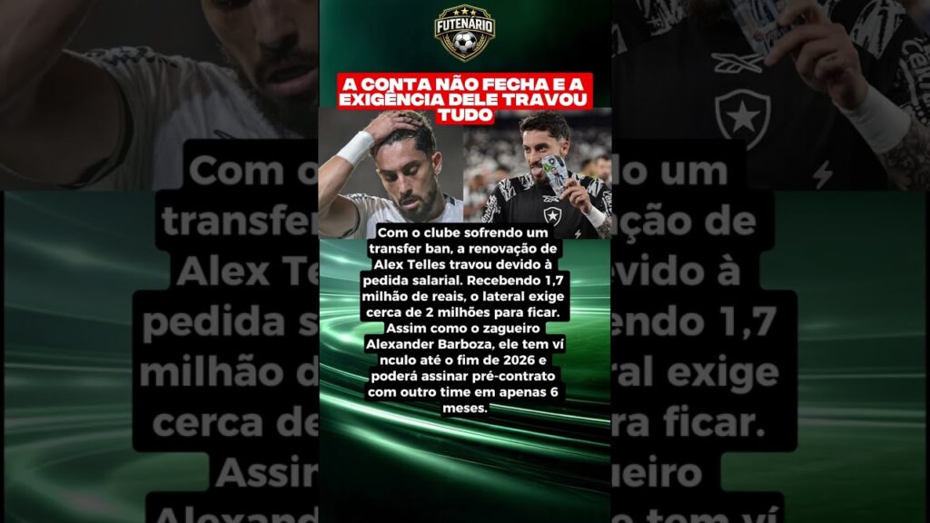 💰 Alex Telles pede salário milionário e trava renovação no Botafogo