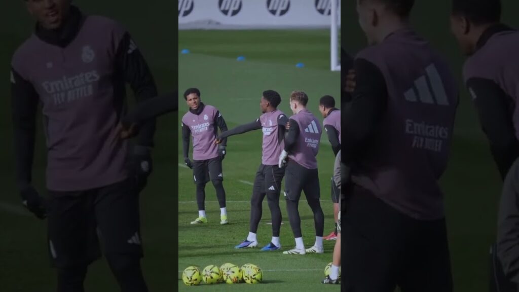 😂👀 Big debate between Tchouaméni and Mbappé over who should go in the middle of the bullring!