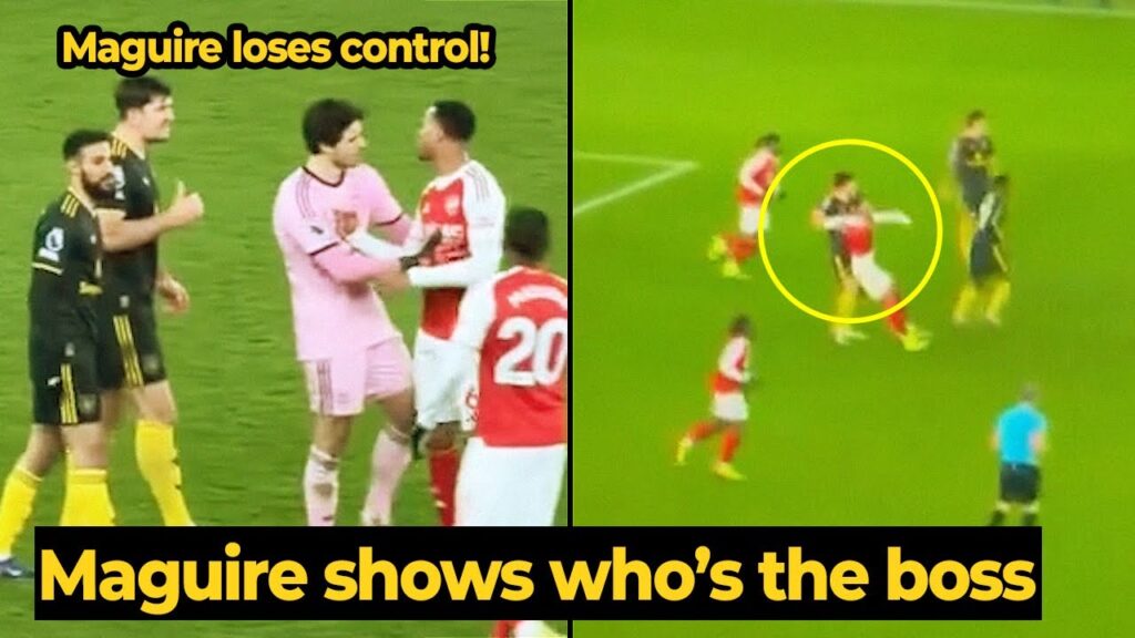 Moment Gabriel Magalhaes was rattled by Harry Maguire after full-time