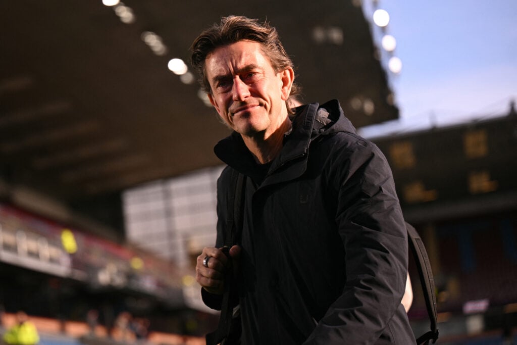 Tottenham Hotspur's Danish head coach Thomas Frank arrives ahead of the English Premier League football match between Burnley and Tottenham Hotspur at Turf Moor.