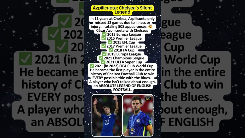 Azpilicueta: Chelsea's Silent: Legend #azpilicueta #chelsea #legend #englishpremierleague