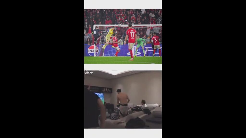 La reacción de JOAO FÉLIX  al gol del BENFICA que dejaba fuera del Top 8 al REAL MADRID en CHAMPIONS