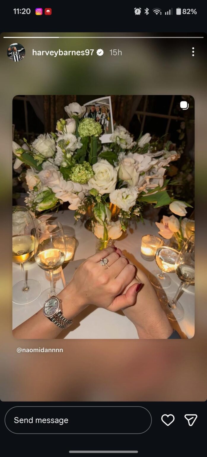 Congrats Harvey Barnes (just got engaged)