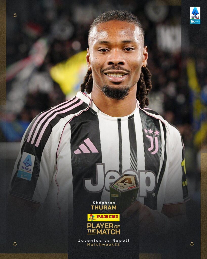 Thuram è stato premiato come MVP di Juventus-Napoli🏆✨