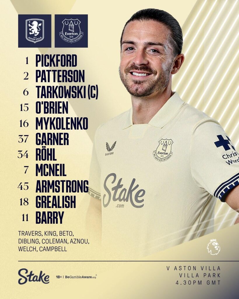 Your Toffees to take on Aston Villa!