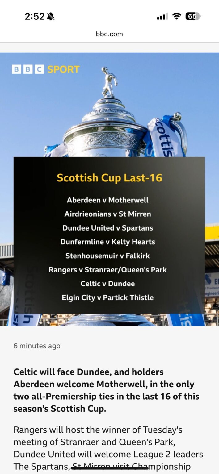 Scottish Cup Draw