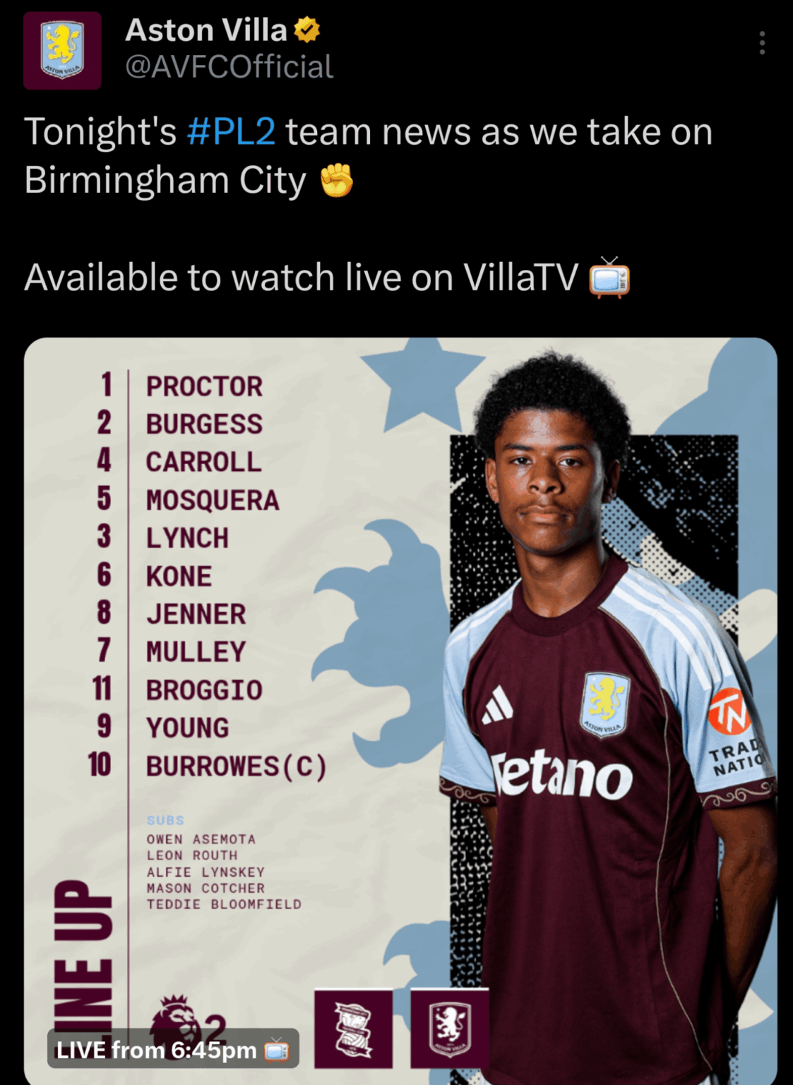 There's Birmingham derby about to kick off