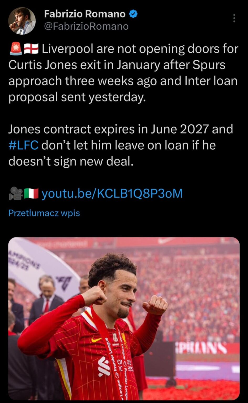 Curtis Jones to Ausilio purgatory HERE WE GO