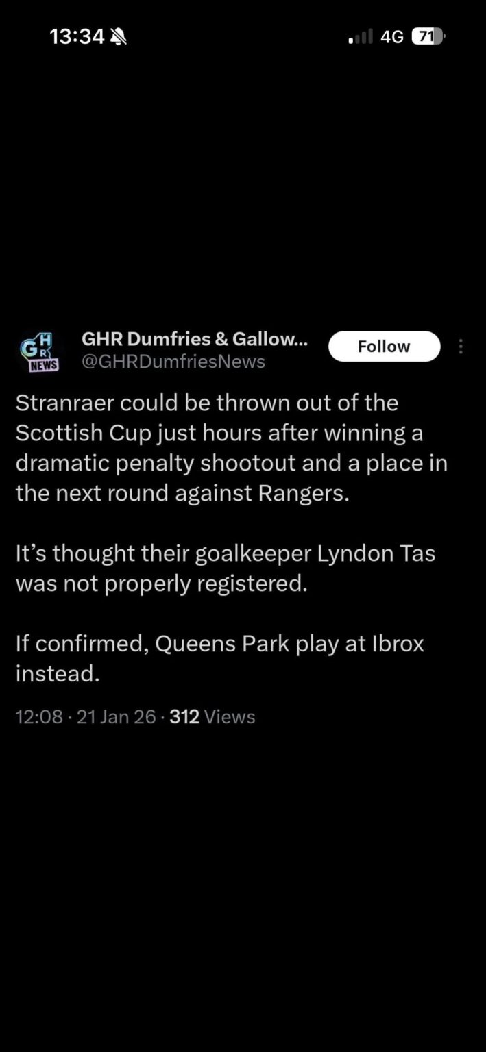 Maybe no stranraer