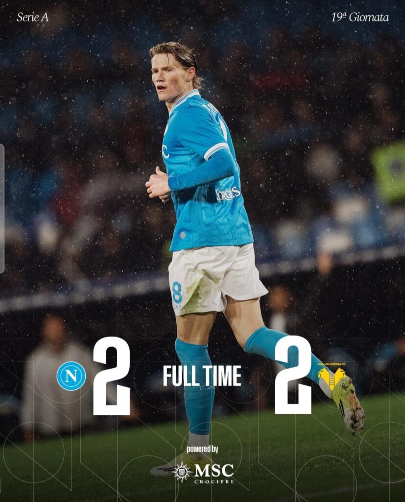 Full Time: Napoli 2-2 Hellas Verona