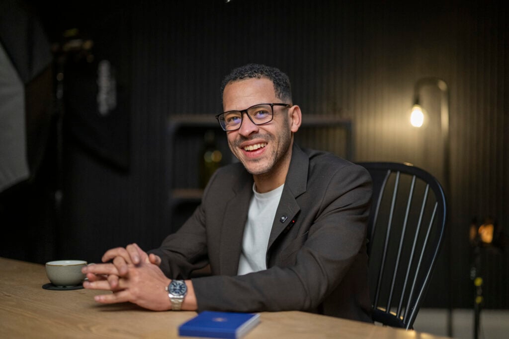 Head Coach Liam Rosenior of Chelsea during a media interview at Chelsea Training Ground