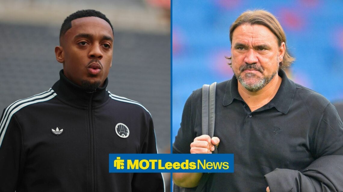 Newcastle United midfielder Joe Willock and Leeds United manager Daniel Farke side by side