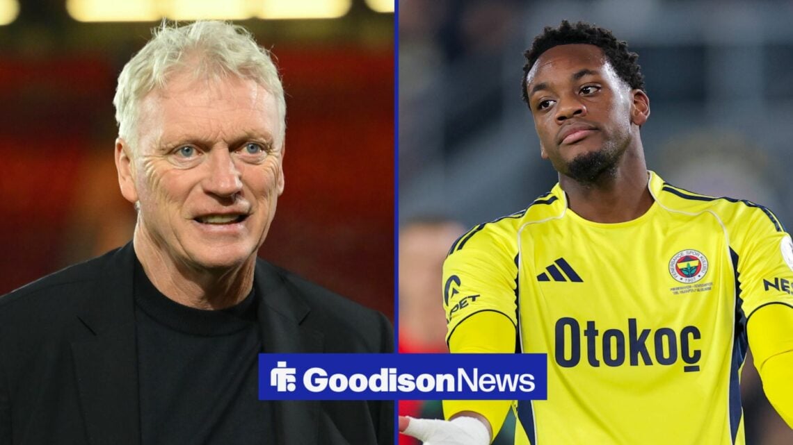 David Moyes and Jhon Duran in a split image