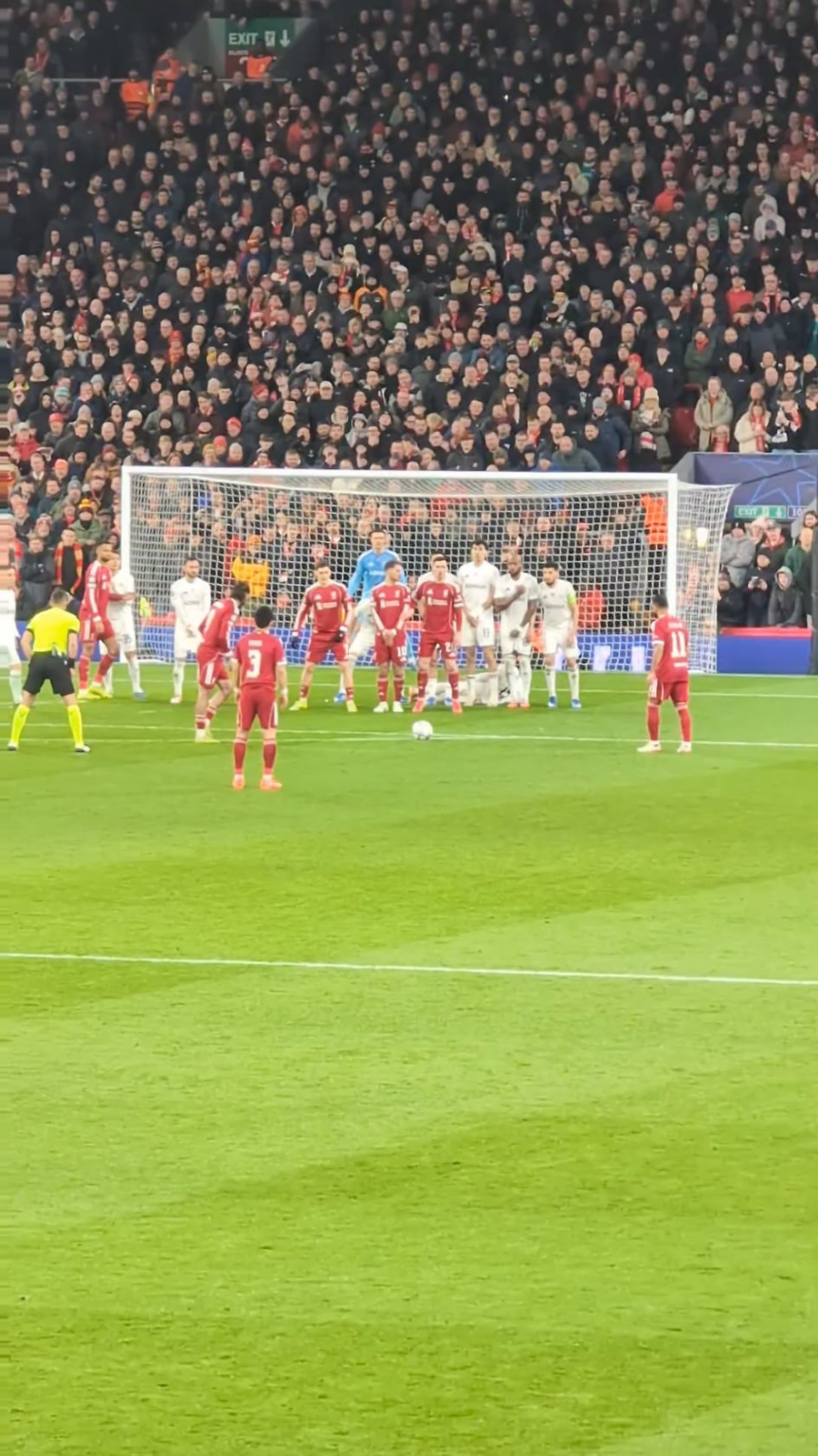 Mo Salah Freekick from the away section