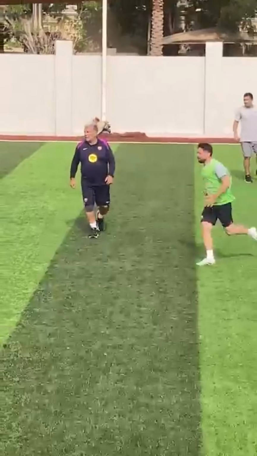 President Joan Laporta playing Football