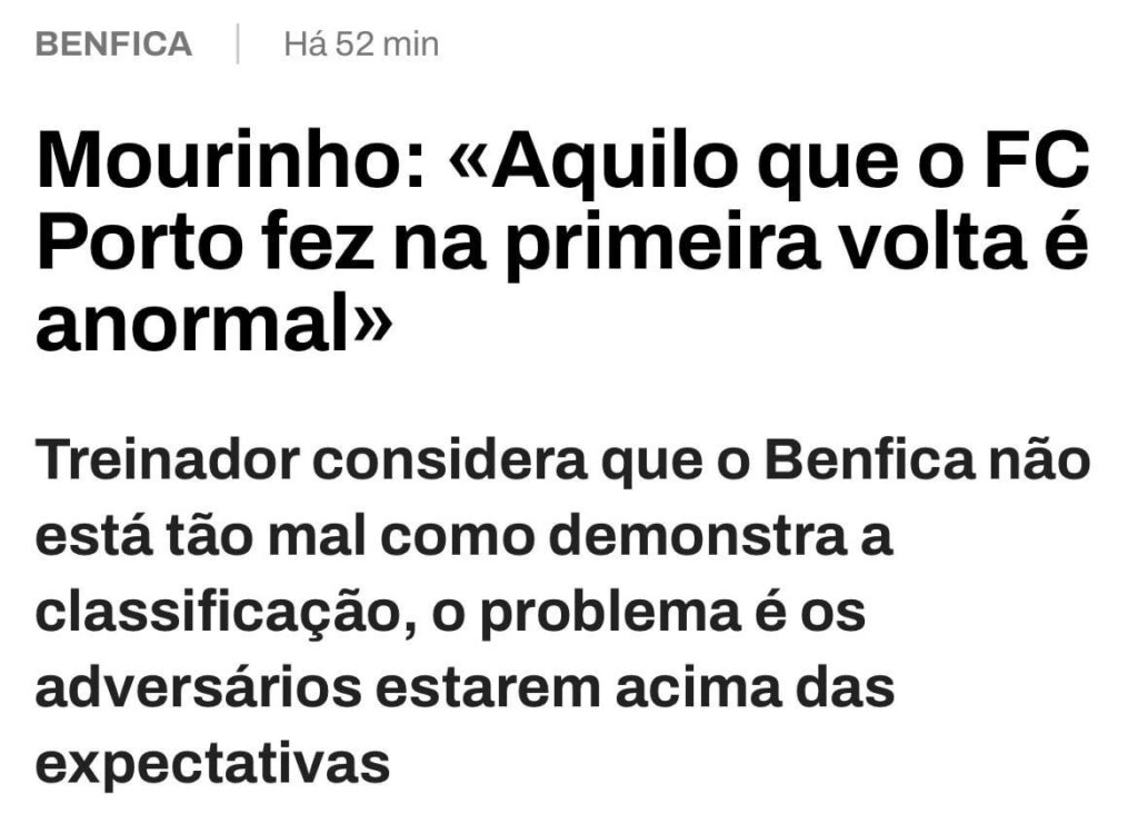 Pois é José, como alguém disse no passado: “Em condições anormais, também vamos ser campeões” ;)