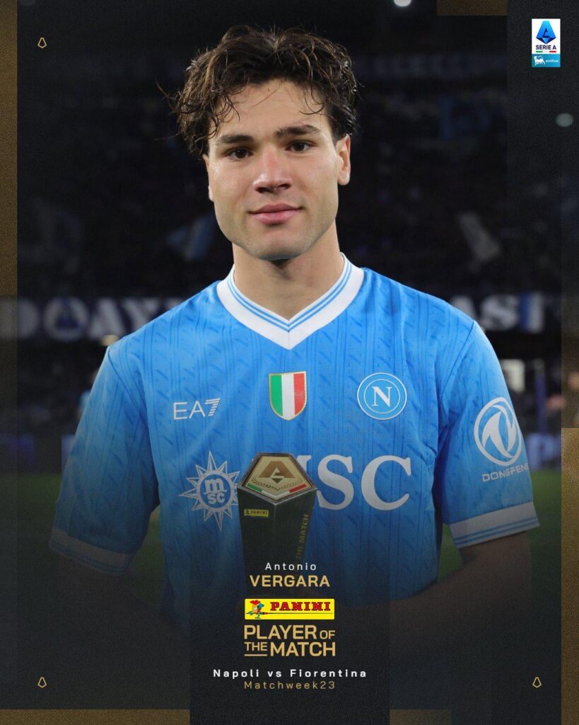 Vergara premiato come MVP di Napoli-Fiorentina⚽✨