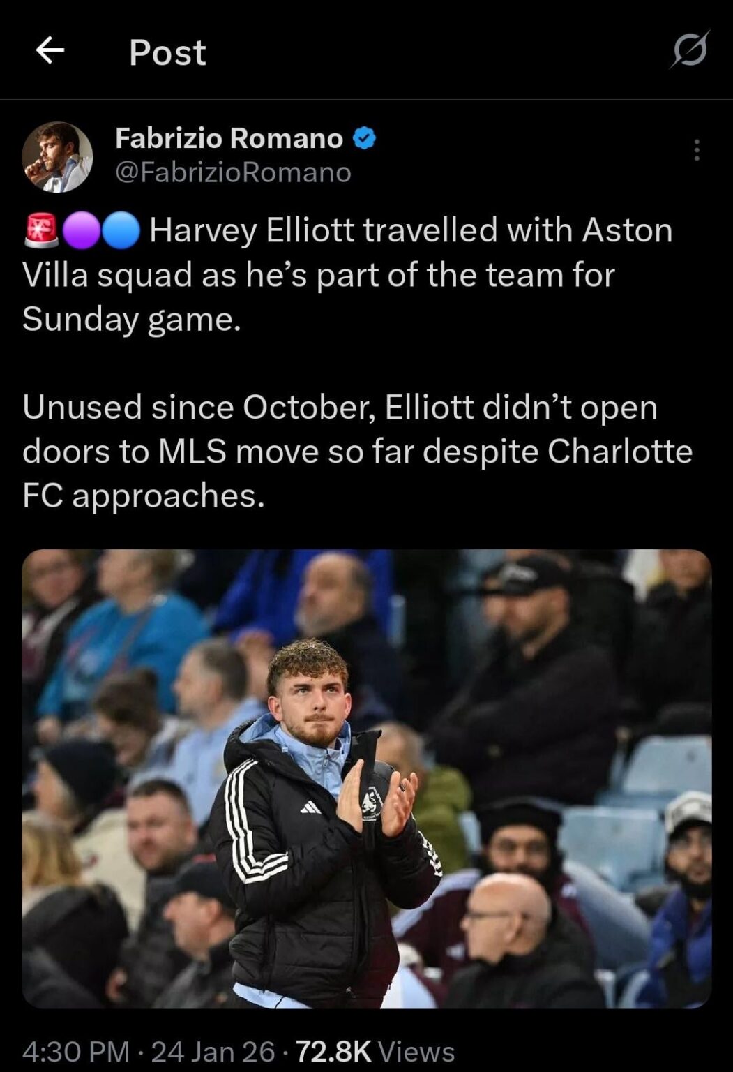 Harvey Elliott for Sunday.