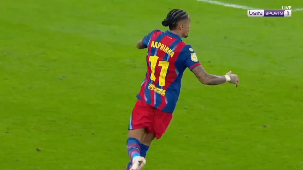 Alternate angle of Raphinha's 1st goal vs Athletic Bilbao in the Supercopa Semi Final