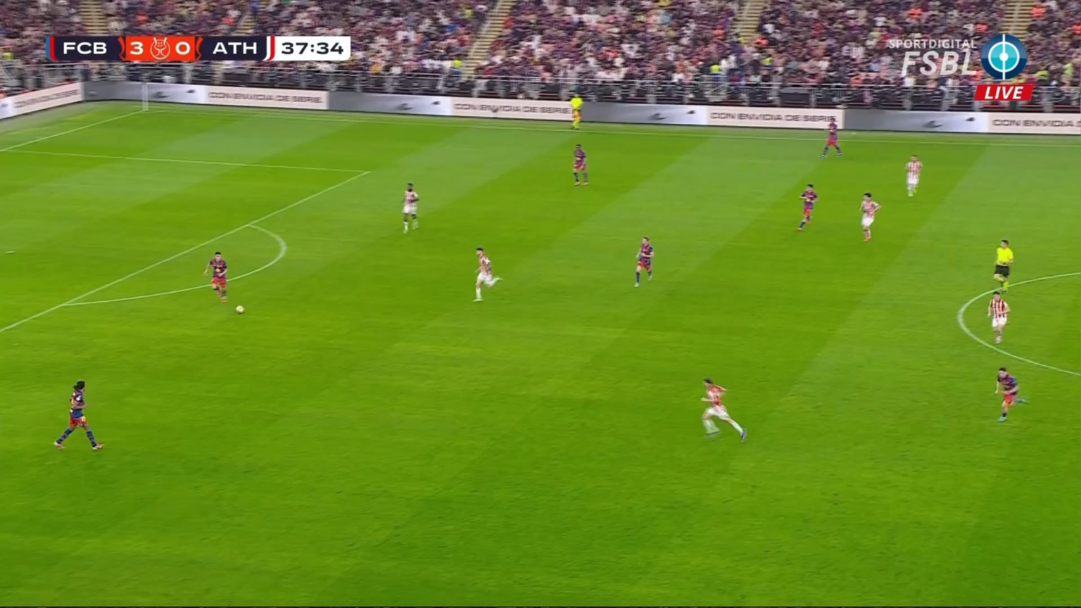 Barcelona (4)-0 Athletic Club - Raphinha 38'