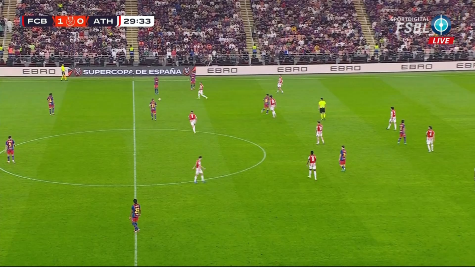 Barcelona (2)-0 Athletic Club - Fermin Lopez 30'