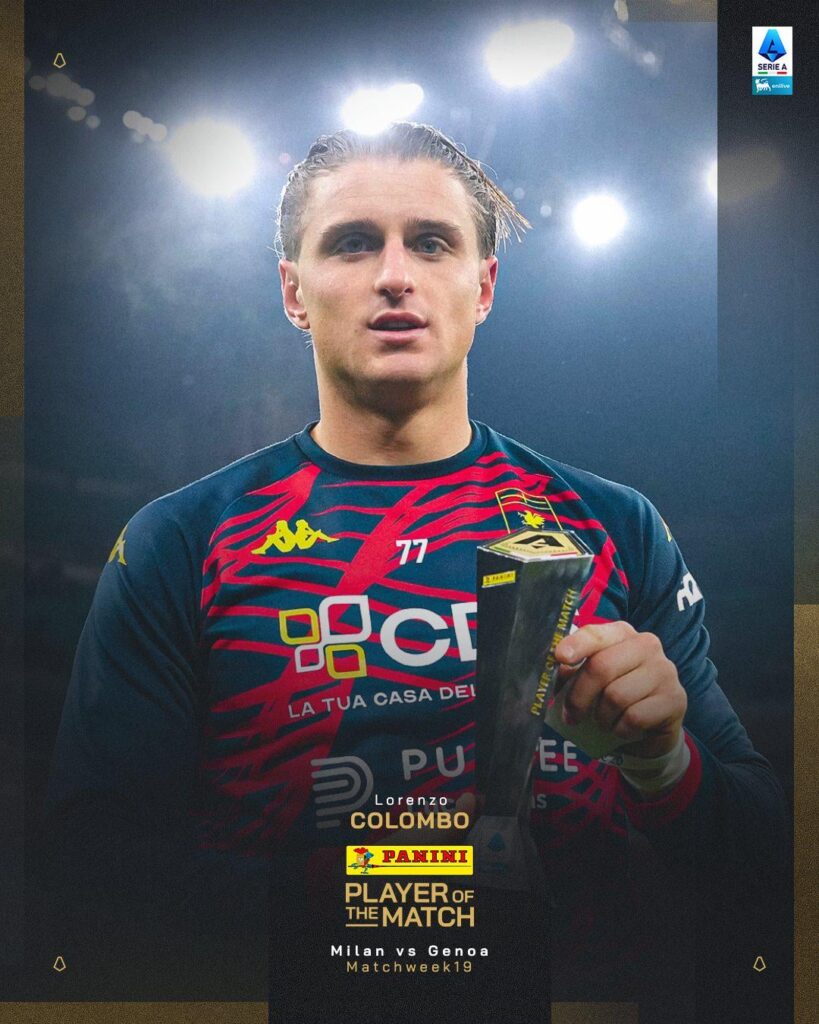 Lorenzo Colombo è stato premiato come MVP di Milan-Genoa🌟