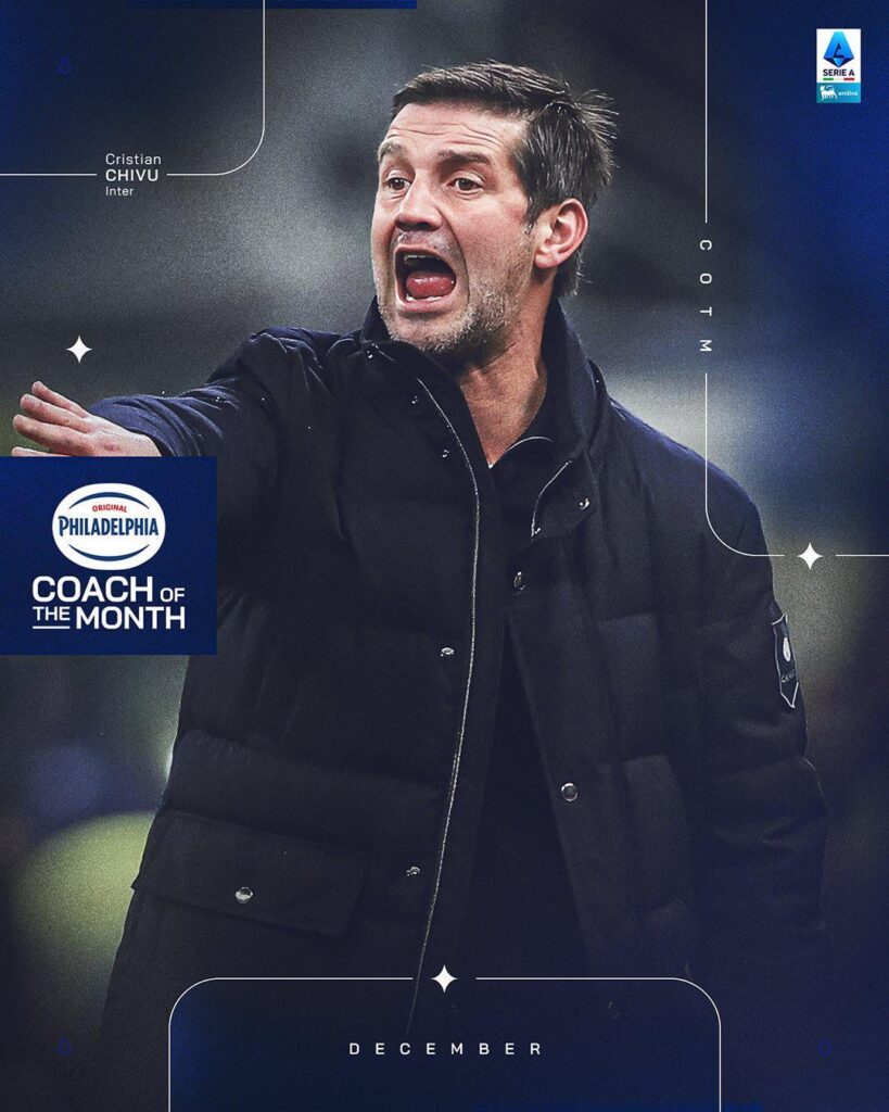 Chivu has been named Serie A Coach of the Month. ⭐️