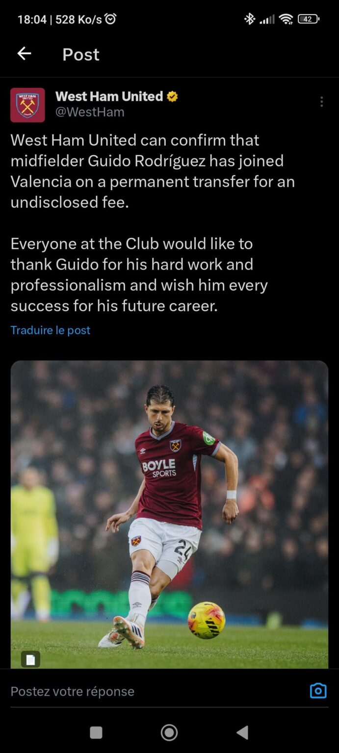 Guido has left for Valencia