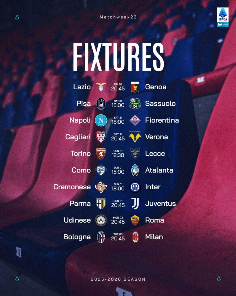 Le partite della 23^ Giornata📅🧐