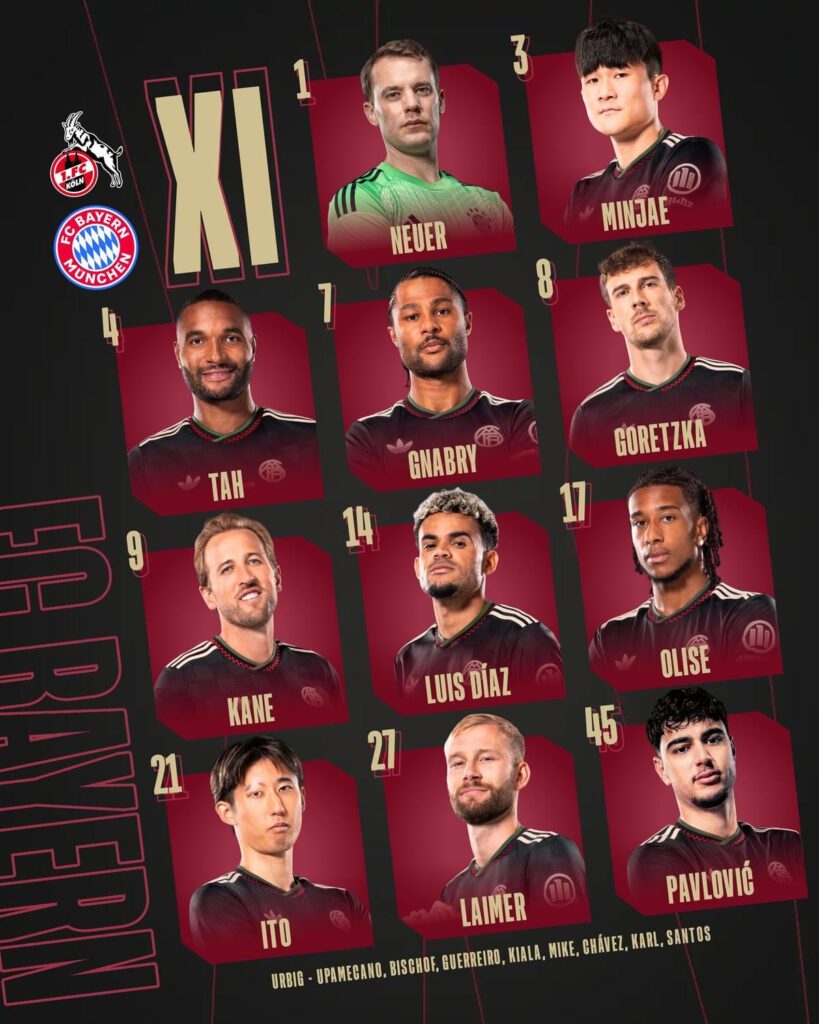 Our Starting XI against Köln