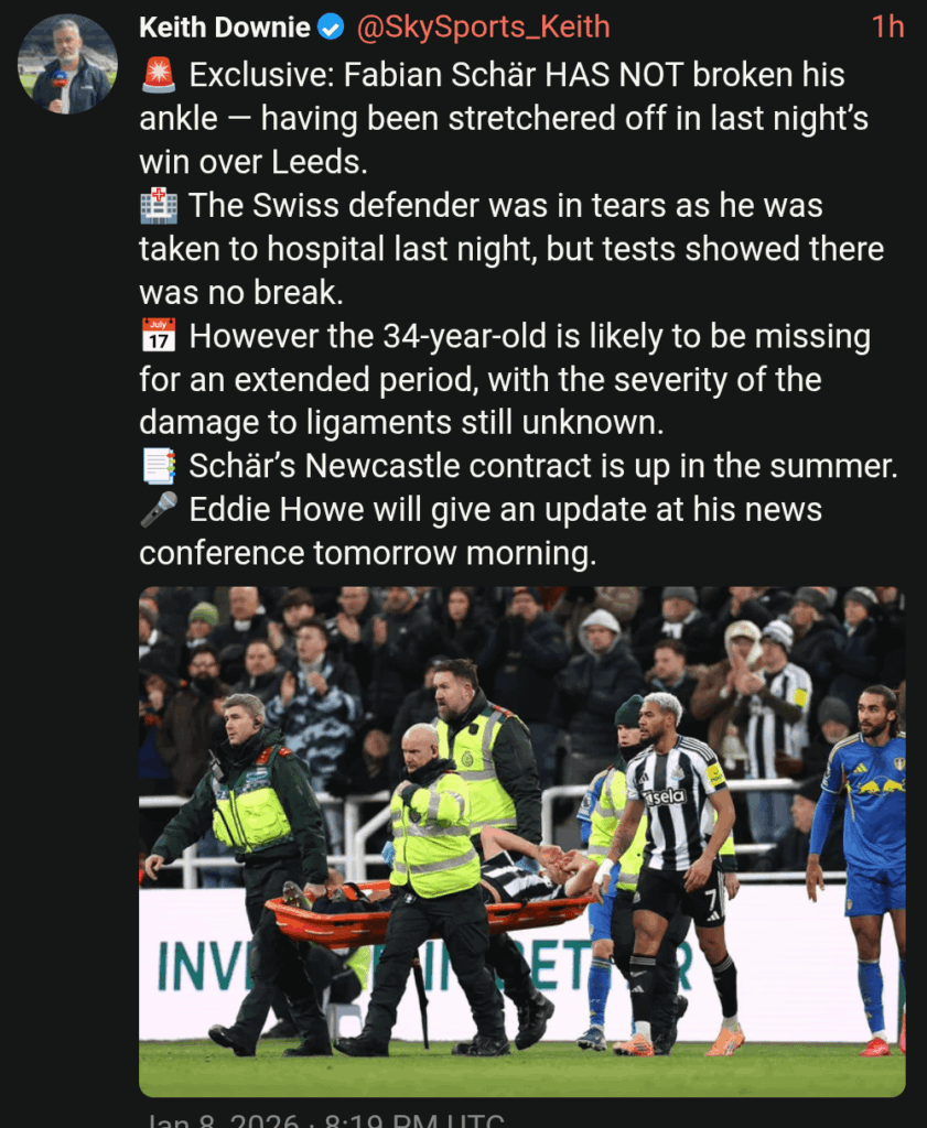 Schar Update [Sky Sports]