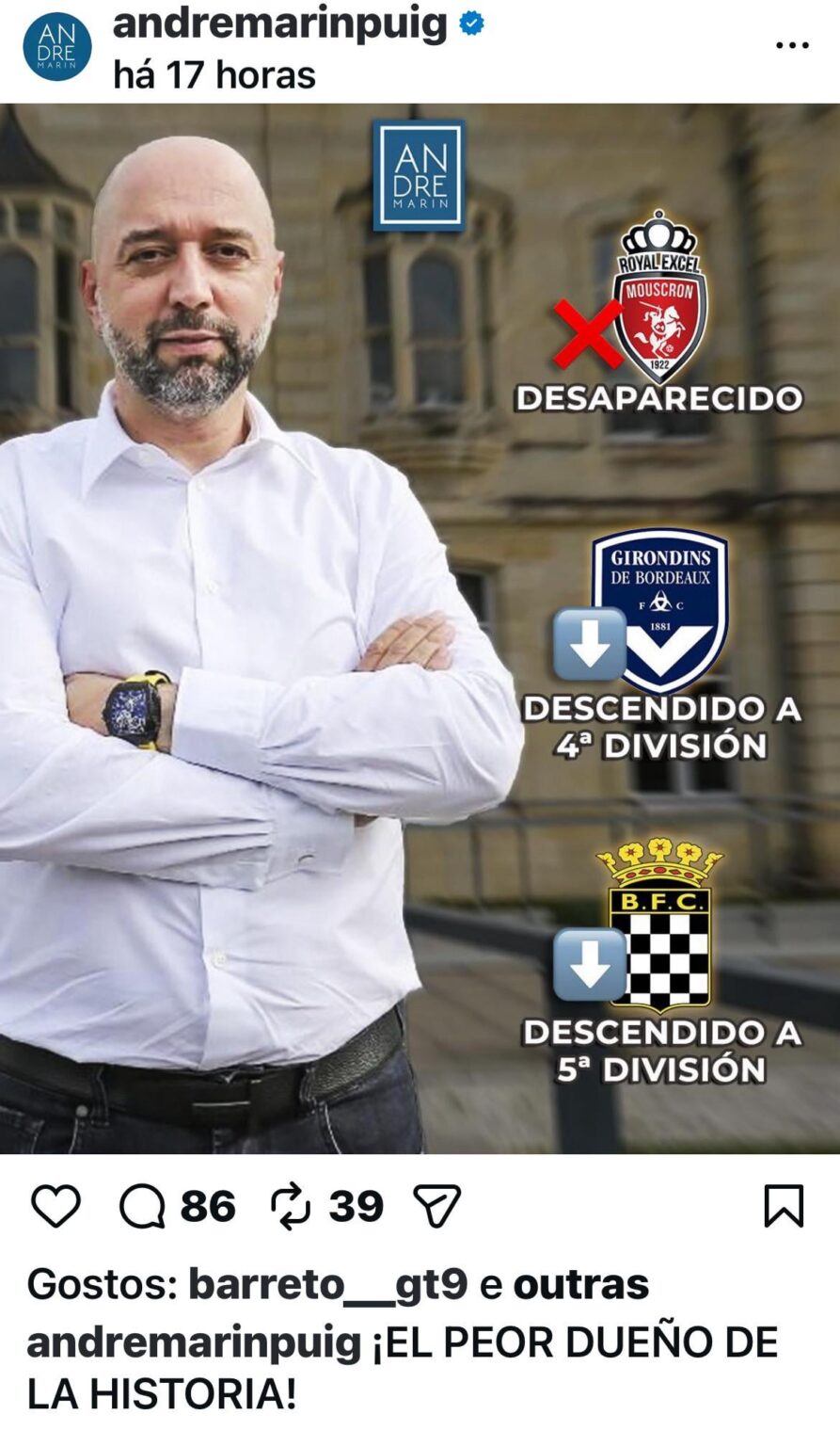 O pior empresário da história do futebol.