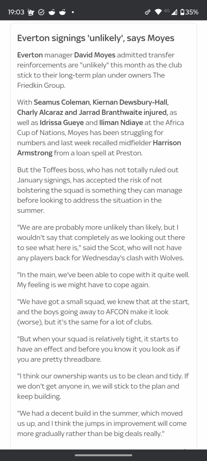 Moyes on January signings Moyes on January signings